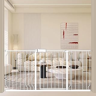 ALLAIBB Extra Wide Pressure Mount Baby Gate Auto Close Metal Child Dog Pet Safety Gates with Walk Through for Stairs,Doorways,Kitchen and Living Room (62.02-66.93"/158-170cm)