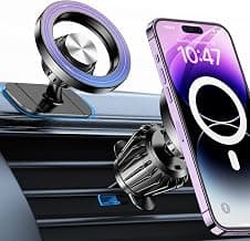 for iPhone Magsafe car Mount【20 Strong Magnets】Magnetic Phone Holder for Car Dashboard【360° Rotation】Hands Free Car Phone Holder Mount Dash Fit iPhone 15 14 13 12 Pro Max Plus MagSafe Car Accessories