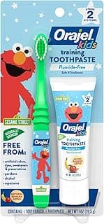 Naturals Fluoride-Free Toothpaste and Toothbrush for Ages 0-3, 1 Oz | Featuring Sesame Street, Training Toothpaste, For Babies and Toddlers, #1 Pediatrician Recommended Fluoride-Free Toothpaste
