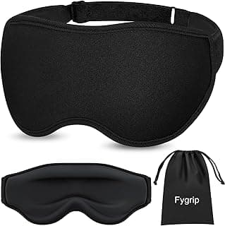 100% Pressure-Free & Light Block-Out Eye Mask for Sleep with Easy Adjustable Strap, Night Eye Cover for Travel