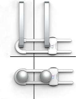 QT BABY Baby Proofing Cabinet Locks Adjustable U Shaped Baby Safety Latches for Drawers, Fridge, Closet Modern Baby Proofing Cabinet Lock with Extra Secure Lock Buttons (Pack of 6, White)