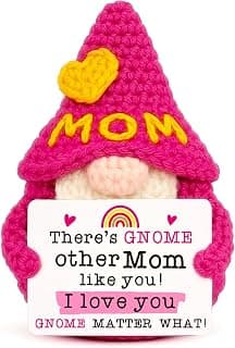 Mom Birthday Gifts from Daughter - Gifts for Mom Christmas | Funny Crochet Gnomes for Mother Mama Mommy Christmas Stocking Stuffers, Cute Mothers Day Gnome Gift from Son Kids, I Love You