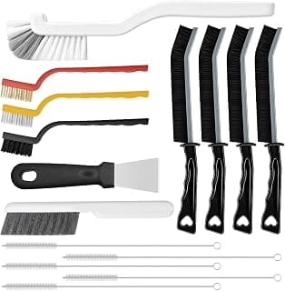 Hard Bristle Scrub Brushes Tools; Non-Slip Handle; Hanging Hole; Multi-use for Cleaning Bathroom, Kitchen and Corners