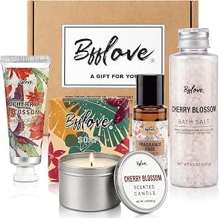 Spa Gifts Set for Women, 5pcs Cherry Blossom Self Care Gifts for Her