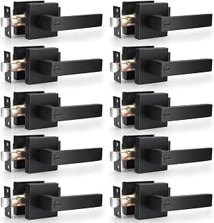 We Are Obsessed With This: Probrico 10 Pack| Matte Black Door Handles Privacy Door Levers, Heavy Duty Bed and Bath Door Locks Interior Keyless Locksets, Reversible Flat Levers with Square Rosette