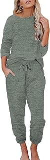 Ekouaer Womens Pajamas Set Long Sleeve Loungewear Soft Joggers with Pockets | Cozy Fabric, Crew Neck Pullover, Drawstring Waist, Home and Casual Wear, Gift for Christmas