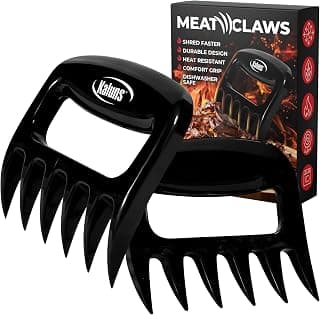 Kaluns Meat Claws, Best Meat and Pulled Pork Shredder - Easily Lift, Handle, Pull, Cut, and Shred Meat - Ultra-Sharp Plastic Blades - Heat Resistant, BPA free, Dishwasher Safe (Black)