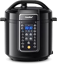 COMFEE’ 12-in-1 Electric Pressure Cooker, Instant Multi, Non-Stick Pot, Yogurt Maker, Rice Cooker, Slow, Sauté Steamer, Pressure Cooker 6 Quart Black