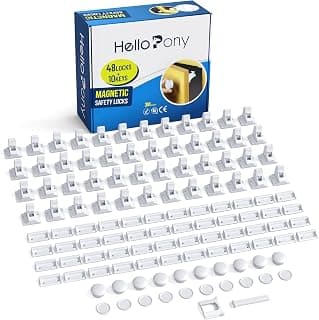 Cabinet Locks for Babies(48Locks+10Keys) Magnetic Child Locks for Cabinets Baby Proofing Cabinets-HelloPony