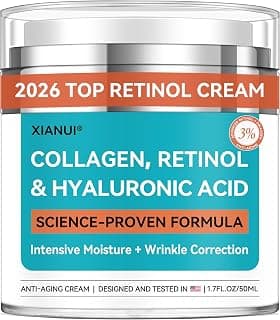 Retinol Face Cream with Collagen & Hyaluronic Acid - Anti Aging & Firming Face Moisturizer for Women & Men - Wrinkle Reduction Night & Day Cream, 1.7 Fl Oz