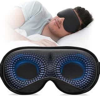 YFONG Weighted Sleep Mask for Women Men, 3D Light Blocking Eye Mask, Black | 4.2oz/120g, Pressure Relief, Zero Eye Pressure, Night Sleeping Mask, Adjustable Strap, Eye Cover, Blindfold for Travel, Nap