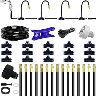Is It Worth Buying: 49.21Ft Drip Irrigation System, 360° Bendable Drip Irrigation Kit Automatic Irrigation System for Garden, Adjustable Garden Watering Misting System for Greenhouse, Yard, Lawn, Plant