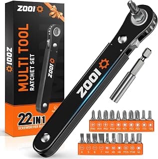 22 In 1 Right Angle Ratcheting Screwdrivers Mens Dad Gifts for Men Dad | 90 Degree Pocket Ratchet Screwdriver Set, Tight Spaces Mini Small Ratchet EDC Gear Tool Stocking Stuffers for Men Him Husband