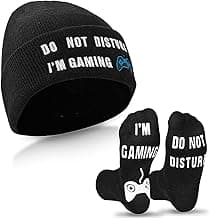 _SKIP_ANDOLO Do Not Disturb Gaming Socks, Beanie Baseball Cap Hat Valentines Fathers Day Gamer Christmas Gifts for Men Teenage Boys