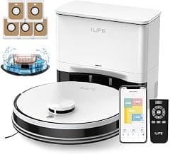 ILIFE A30 Pro Robot Vacuum and Mop,10000Pa Max Suction | 60 Days Self Emptying, LiDAR Navigation, 150 Mins, App, Remote & Voice Control, Ideal for Hard Floors, Carpet & Pet Hair