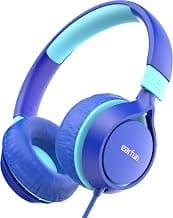 EarFun S1 Kids Headphones, Foldable Wired Headphones for Kids, Lightweight | Stereo Sound, Adjustable Headband, 85dB Volume Limit, Portable On-Ear Headphone for School/Travel/Boys/Girls/PC/Tablet, Blue