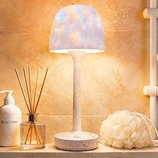 Waterproof Shower Lamp Sets with 16 Color Ocean Wave Projector, Rechargeable LED Light with Remote & Touch Control, Household lamp Sets 3 White Modes,USB-C for Bathroom, Bedroom, Spa Gifts