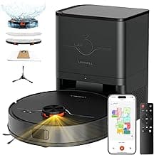 Robot Vacuum and Mop with Self-Emptying Station, 7000Pa Suction for Pet Hair on Carpets, LiDAR Navigation Creates No-Go Zones, Quiet, Works with Alexa, for Hardwood Floors & Multi-Floor Homes