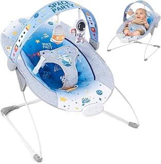 6 Melodies, Fun Vibration, 3-Point Harness, Removable Play Bar, Machine Washable Seat Cushion, Indoor & Outdoor Use, 6-20 lbs