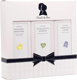 Noodle & Boo Starter Set, Newborn Baby Gift; Super Soft Baby Lotion and Newborn 2-in-1 Hair & Body Wash, 8 Oz of each, Navy/Pink