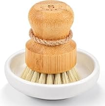 Produce Brush,Natural Sisal Bristles,Kitchen Wooden Cleaning Scrubbers Set