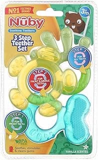 Nuby 3 Step Soothing Teether 3 Piece Set- Boy