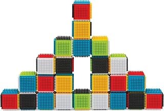 Press, connect, and build from any angle with 24 sensory blocks. For infants & toddlers 12+ months