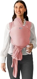 Moby Basics Baby Wrap Carrier for Newborns to Toddlers (8-33lbs), Infant Sling Carrier, Lightweight & Hands Free Design, Adjustable for All Body Types (Ballet Slipper)