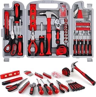 156-Piece Delicate All-Purpose Home Tool Kit in Foldable Toolbox, Unisex | Complete and Essential Hand Tools Set for General House Repairs, Garage, Apartment, Office, Dorm, Perfect Holiday Gift