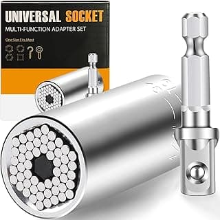 Gifts for Men, Super Universal Socket Tool, Fathers Day Dad Gifts for Men Him Husband Birthday, Grip Socket Set w/Power Drill Adapter Cool Tools Gadgets for Mens Christmas Stocking Stuffers for Adults