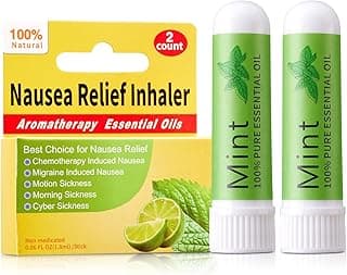 Hion Nausea Relief Inhaler Mint 2pcs Natural Essential Oils Inhalers | Aromatherapy for Motion Sickness and Pregnant Women Morning Sickness