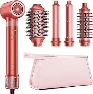 Hot Air Styler & Hair Styler- High-Speed Hair Blow Dryer Brush, Fast Drying No Heat Damage Multi-Styler with Auto Wrap Curlers for Volumizing Curl Straighten Frizz-Free Styling with Travel Bag
