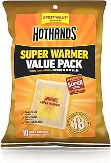 HotHands Body & Hand Super Warmers - Long Lasting Natural Odorless Air Activated Warmers - Up to 18 Hours of Heat - 10 Individual Warmers
