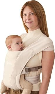 Ergobaby Embrace Newborn Baby Carrier for Infants 0-12 Months (7-25 lbs) - Ergonomic 2-Position Infant Carrier with Head and Neck Support, Hip-Healthy Positioning - Cream
