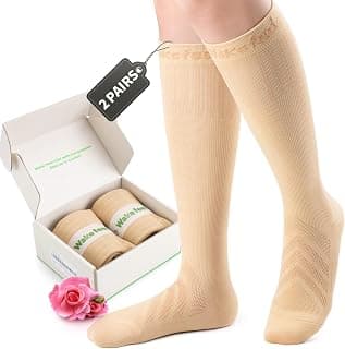 Pregnancy Compression Socks for Women, 2Pairs 15-20mmHg Maternity Compression Stocking for Swelling Circulation Long Standing