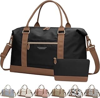 ELONGRIVER Travel Duffle Bag for Women, Weekender Bags, Hospital Bag for Labor Delivery, Lightweight Tote Duffel Overnight Bag with Luggage Sleeve, Airplane Travel Bags with Toiletry Bag, Large, Black