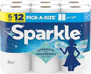 Strong 2 ply paper towels for kitchen cleanup and everyday messes, high absorbency for soaking up spills and wiping surfaces