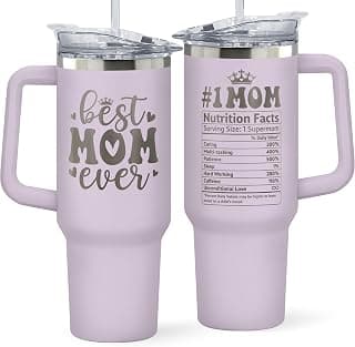 KatAndNat Gifts for Mom from Daughter, Son, Kids - Anniversary, Birthday, Christmas, Valentines Mothers Day Gifts for Mom - Mama Mother Gift - 40 Oz Purple Stainless Steel Tumbler