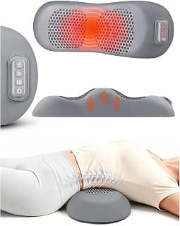 Cordless, 5000mAh Battery, 3 Heat, 3 Vibration Modes, 2 Intensity Lumbar Support for Spine Stretch and Lower Back Pain Relief