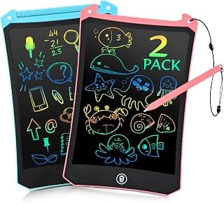 Kids LCD Writing Tablet, Mess Free Coloring Books, Travel Toys | Toddler Toys Travel Essentials, 8.5 Inch Drawing Pad for Kids 2 Pack, Boo Basket Stuffers, Age 3-5 Girls Boys Gifts