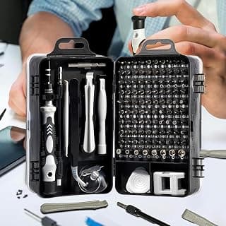 115-in-1 Precision Screwdriver Sets, Professional Repair Tool Kit with Flat Head & Multiple Bits for Electronics, Phone, Watch, Glasses, Automotive Maintenance - Non-Slip Handle & Tweezers