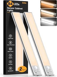 3 Color Temps & 5 Brightness,Super Bright,4 Modes,Motion Sensor,Long Lasting - Easy Installation Magnetic Under Closet Lights