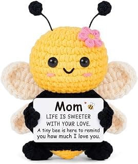 Gifts for Mom from Daughter Son, Mothers Day Birthday Gifts for Mom - Cute Handmade Crochet Bee - Valentines Christmas Bonus Step Mother In Law, I Love You Mama Present, Emotional Support Decor