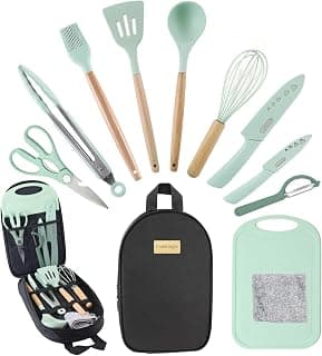 Food-Grade Heat-Resistant Silicone Cookware Set, Portable Design for RV Camping, BBQ, Hiking & Picnic Outdoor Cooking Use