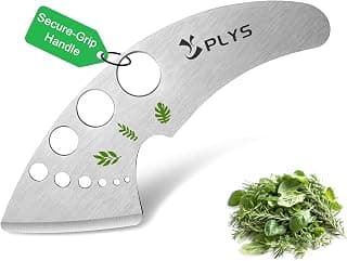 Plys Herb Stripper Tool for Basil - Stainless Steel Kitchen Herb Cutter 9 Holes, Unique Chef Tools for Kale, Chard, Collard Greens, Rosemary, Thyme, Parsley, 2026 Professional Kitchen Gadgets