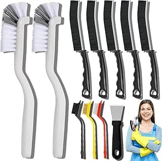 Hard Bristle Brush for Deep Cleaning Kitchen, Bathroom, Corner, Grout, Sink, Teapot, Bottle, Blender or Tight Spaces