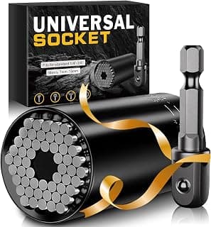 Cool Tools Christmas Birthday Fathers Day Dad Gifts from Daughter Son Wife Grip Socket Set with Power Drill Adapter (7-19mm)