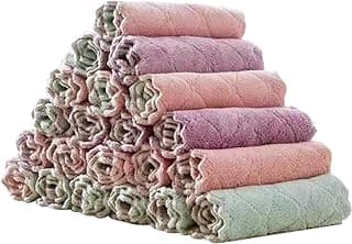 20 Pack Kitchen Cloth, Microfiber Dish Towels Washcloths, Super Absorbent Coral Velvet Dishtowels, Premium Cleaning Cloths,Non-Stick Oil Quick Dry Dish Towels, Soft Tea Towel, Table Cleaning Cloths.