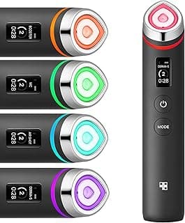 6-in-1 Real Glass Glow Beauty Massager - for Clear, Radiant, Firmer-Looking Skin, Korean Skin Care, Black