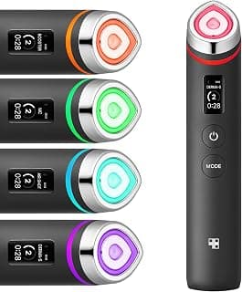 6-in-1 Real Glass Glow Beauty Massager - for Clear, Radiant, Firmer-Looking Skin, Korean Skin Care, Black